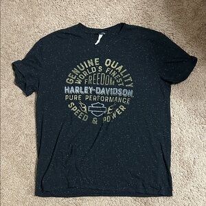 Harley-Davidson Black and Gold Graphic Tee